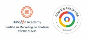 badges certifications marketing de contenu et Google Analytics